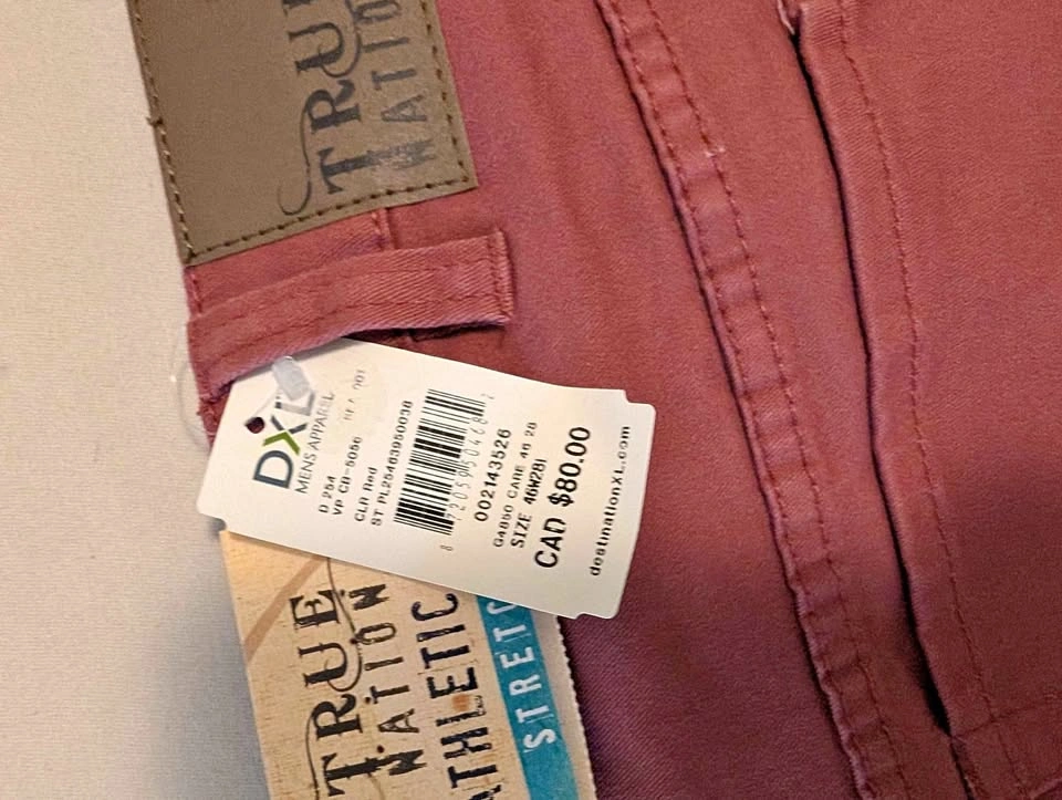 True Nation Athletic Stretch Pants Red 46x28