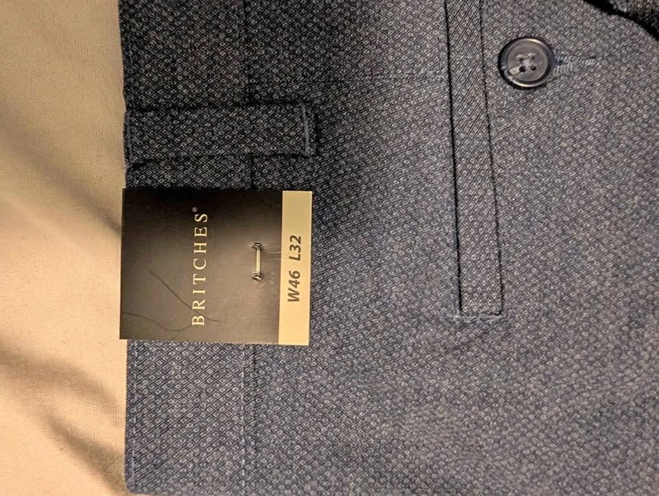 Britches Men's Blue Trousers W46 L32