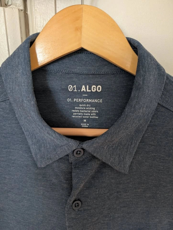 01 Algo Men's Performance Stretch Button-Up Shirt (Medium) - photo 2