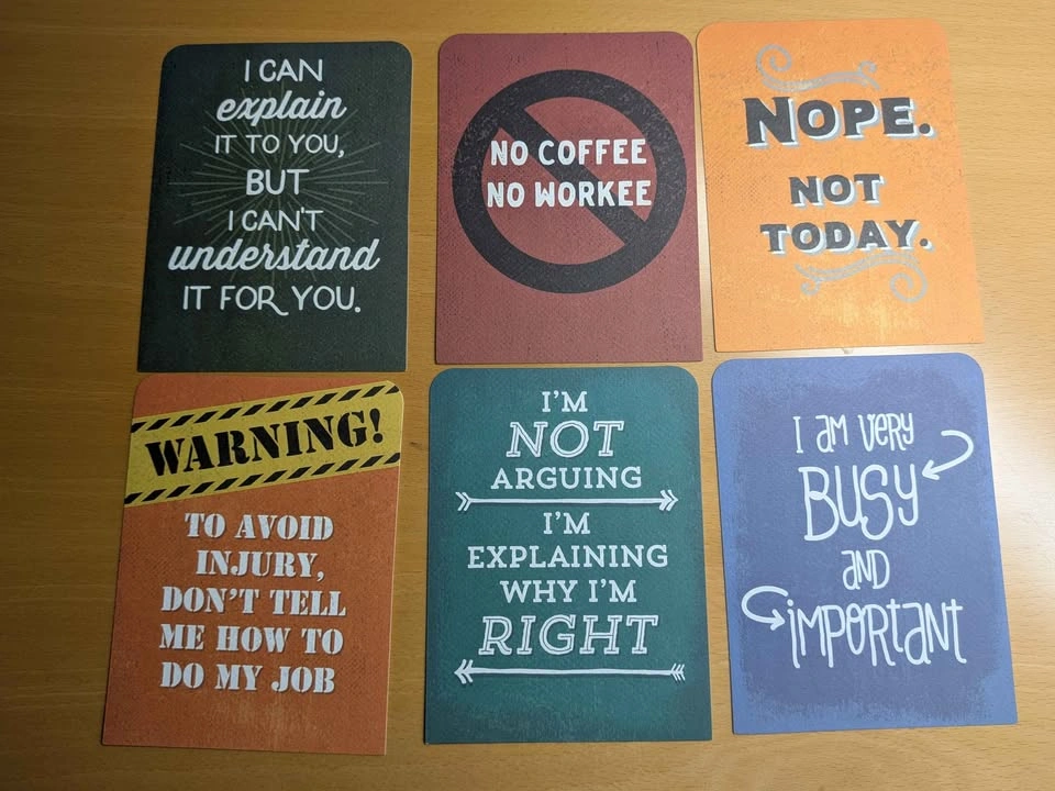 Humorous Desk Sign Set with Wooden Base - photo 2