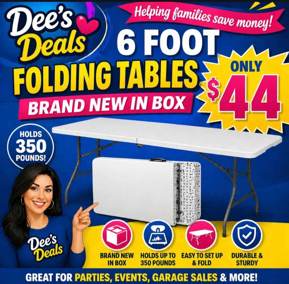 6 foot folding tables BRAND NEW IN BOX ONLY $44 or 3 for $125 - photo 4