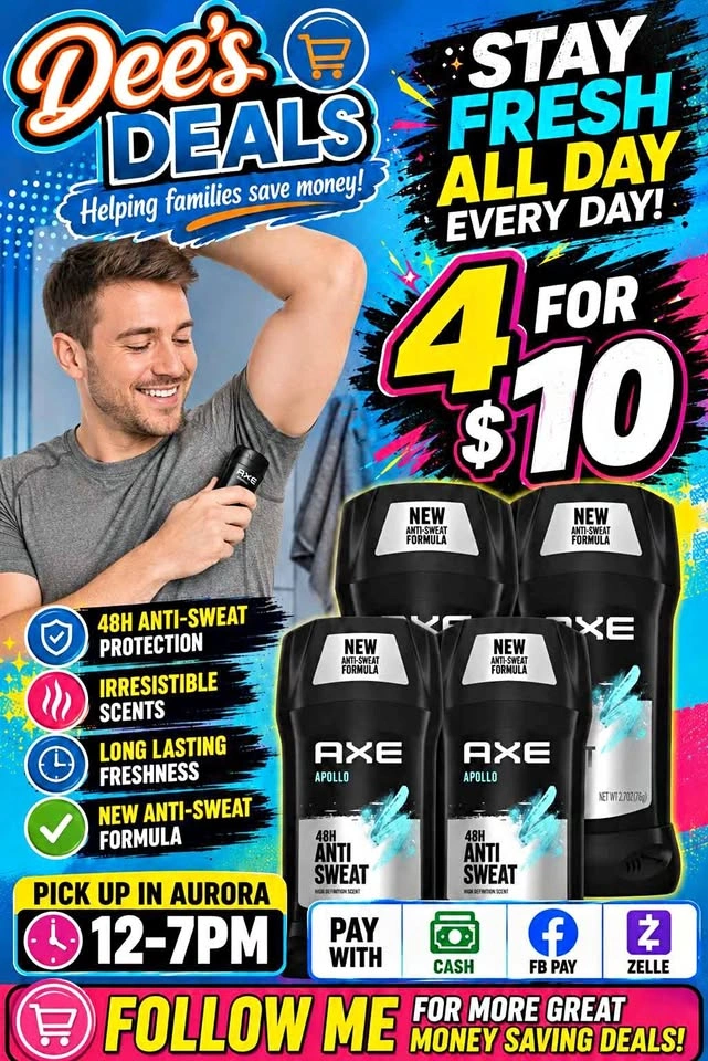 Axe Deodorant 4 for $10