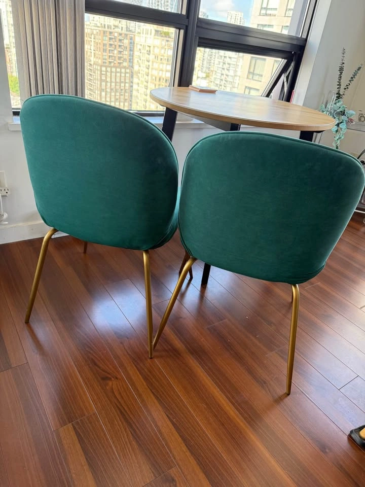 Green Velvet Dining Chairs (set of 2) - photo 4