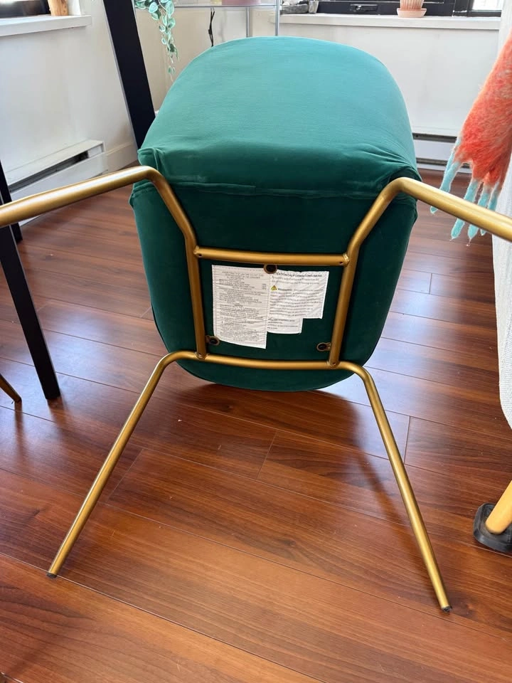Green Velvet Dining Chairs (set of 2) - photo 5