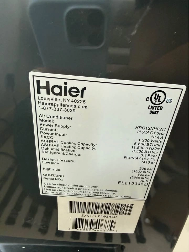 Haier 12,000 BTU Portable AC + Heater - photo 3