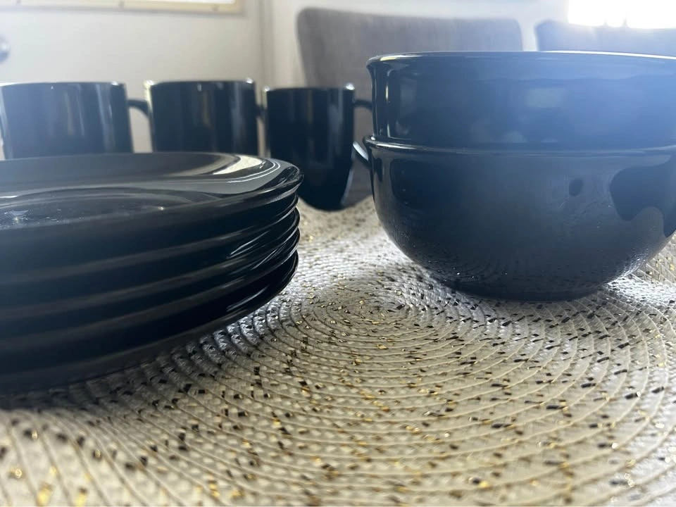 Black Dinnerware Set - Plates, Bowls, Mugs - photo 2