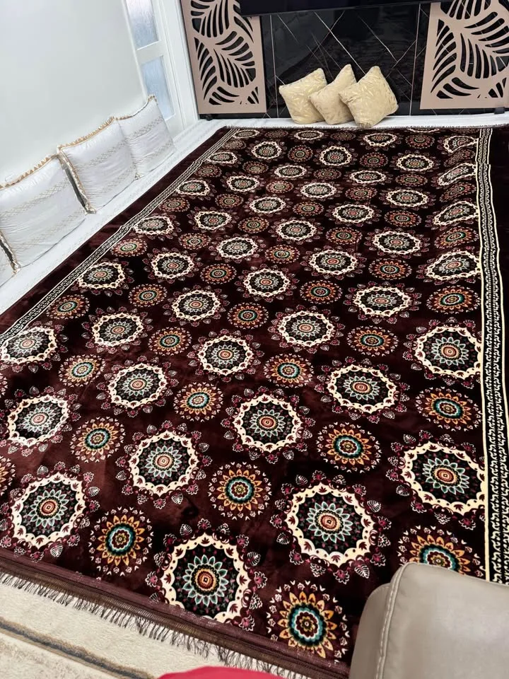 New brown soft silky touch carpet Pet friendly kids friendly image indicator(2)