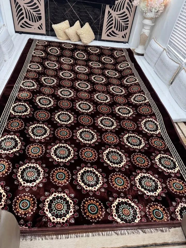 New brown soft silky touch carpet Pet friendly kids friendly image indicator(3)