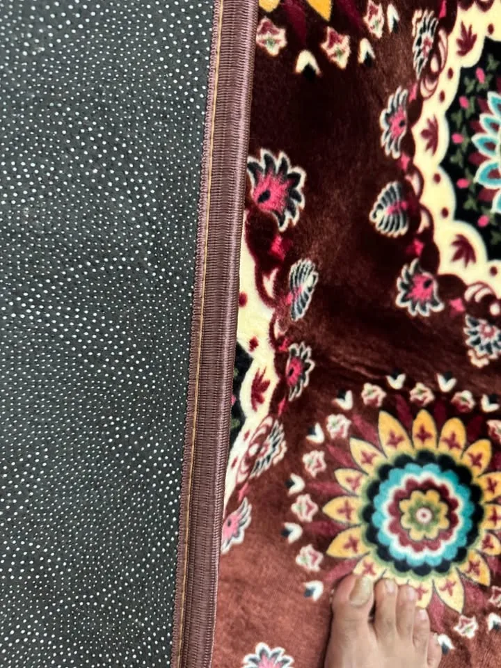 New brown soft silky touch carpet Pet friendly kids friendly image indicator(6)