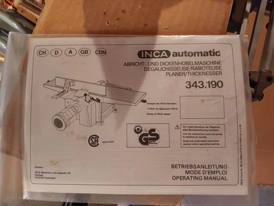 INCA Automatic Jointer/Planer – Swiss Made – 2HP - photo 3