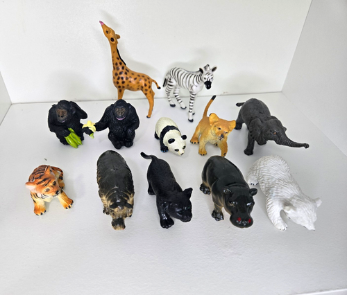 Assorted Plastic Wild Animal Figurines Lot