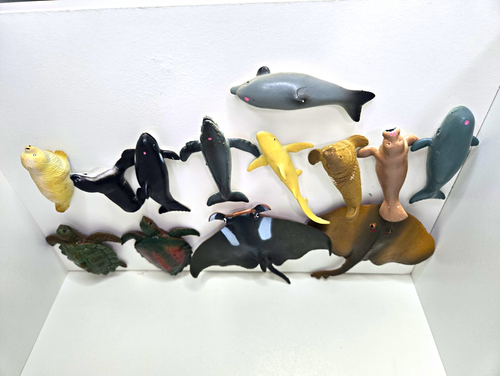 Mixed Lot Plastic Ocean Sea Animal Figures Whales Sharks Rays Fi
