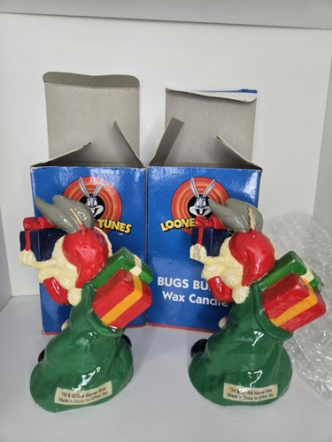Looney Tunes Bugs Bunny 1998 Christmas Wax Candles Set of 2 - photo 2