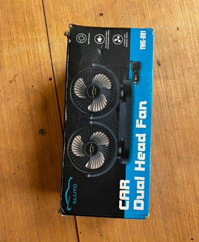 CLUTO YG-801 12V Car Dual Head Portable Fan