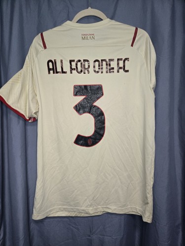 PUMA AC Milan White/Red Soccer Jersey Emirates Fly Better #3 M