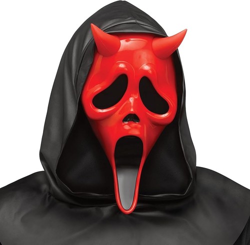 Dead by Daylight Red/Black Hooded Adjustable Plastic Mask