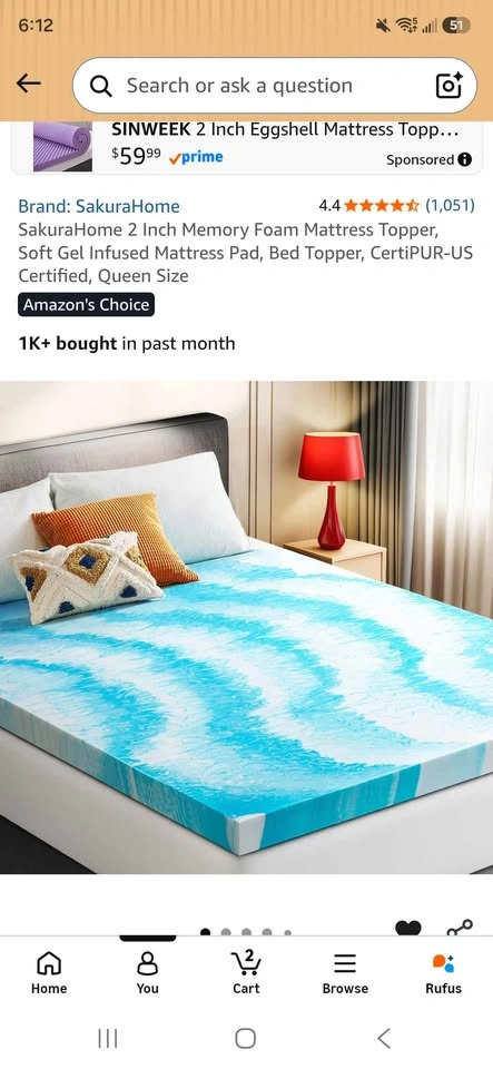 Memory Foam Mattress Topper Queen - photo 5