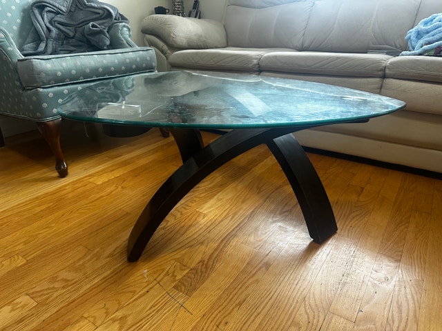 Glass coffee table