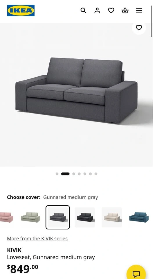 IKEA KIVIK loveseat couch - photo 5