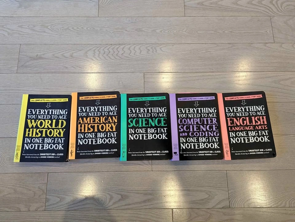 Everything You Need to Ace Middle School Study Guide Set - 5 Boo