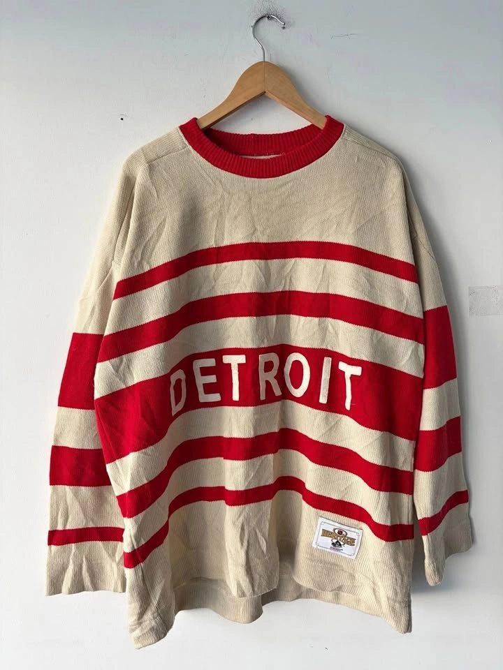 Vintage CCM Detroit Red Wings Heritage Knit Sweater Size XL