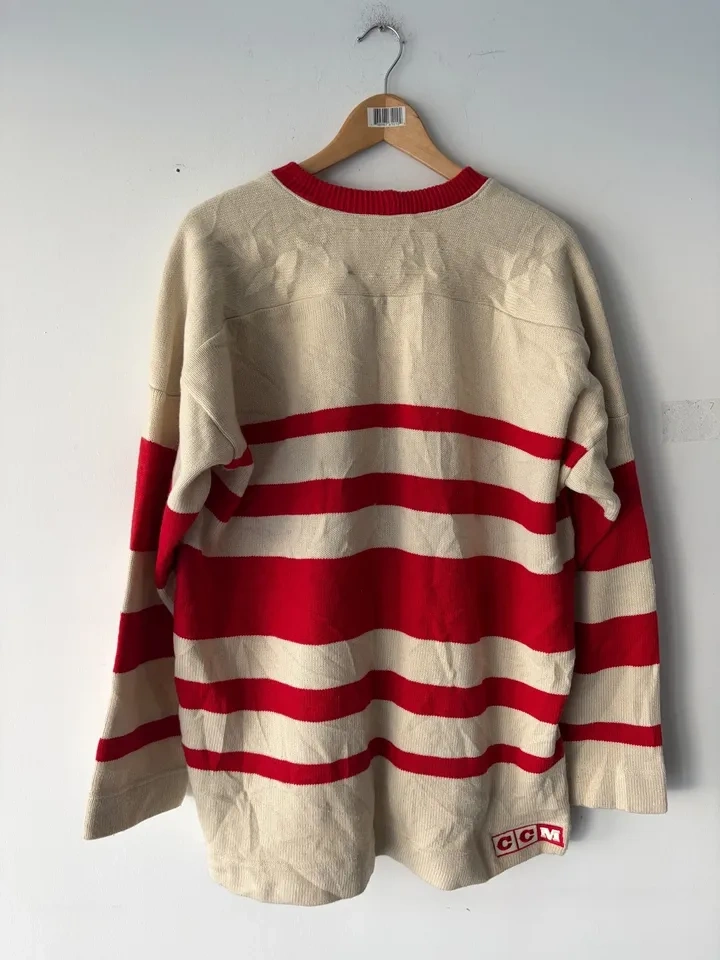 Vintage CCM Detroit Red Wings Heritage Knit Sweater Size XL - photo 5
