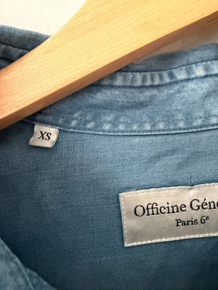 Officine Generale Men’s Chambray 100% Cotton Shirt Size XS - photo 4