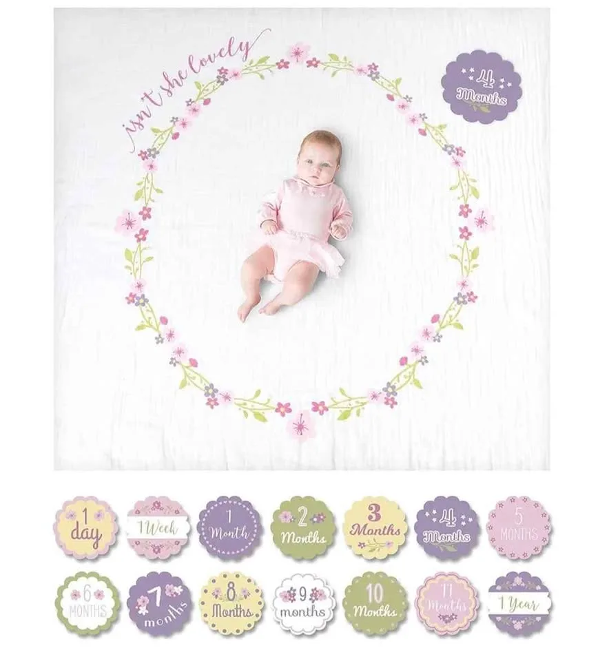 Lulujo Baby's First Year Milestone Blanket and Cards image indicator(3)