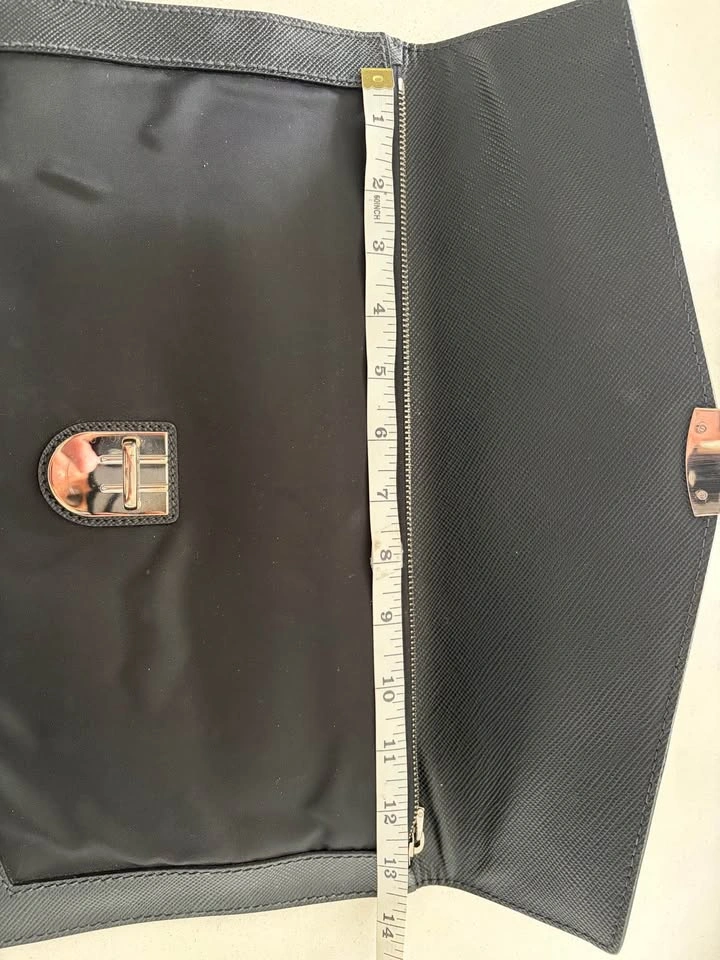 Authentic Prada Tessuto Nylon & Saffiano Leather Clutch - photo 5