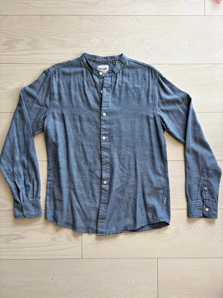 Only & Sons Grandad Collar Slim Fit Shirt(Size M)