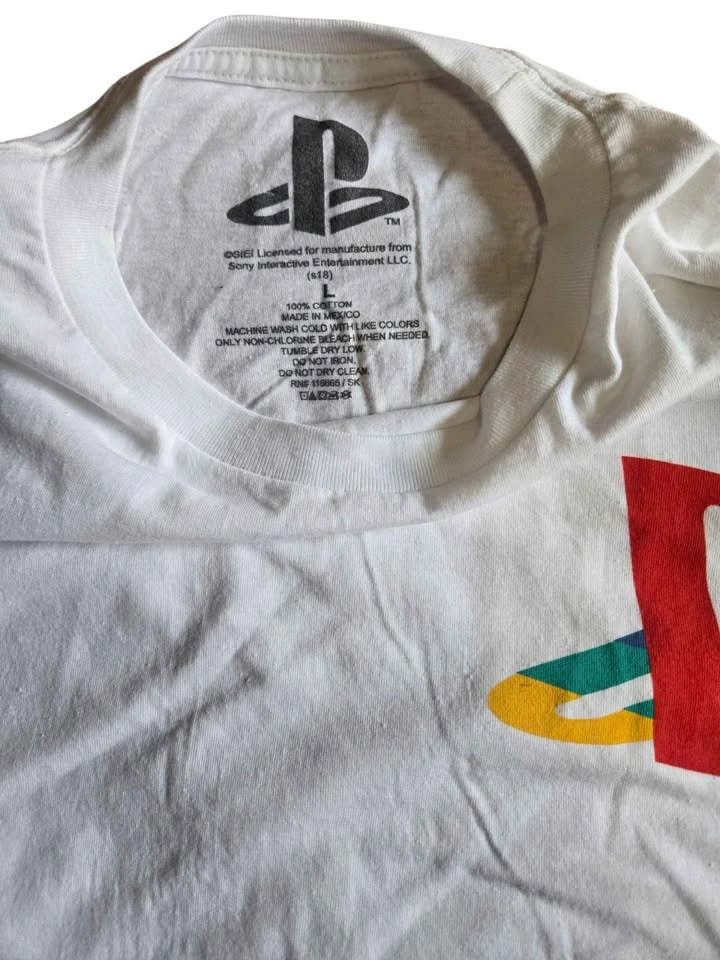 PlayStation Logo Long Sleeve Shirt White Adult L • PS1 Retro Gam - photo 4
