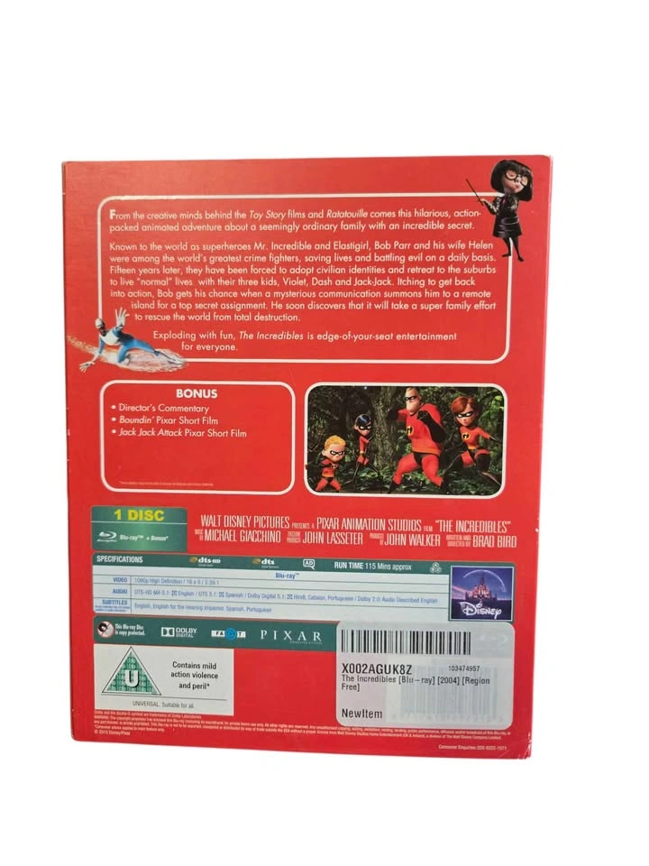 The Incredibles Blu-ray 2004 Disney Pixar Region Free HD - photo 4