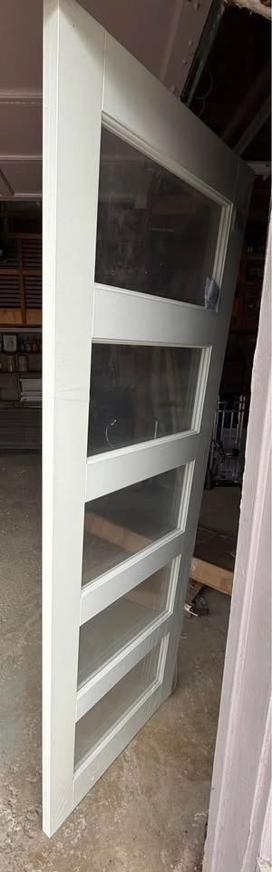 Interior Door Slab 30x80" – 5-Lite Glass Panels – Primed White - photo 4