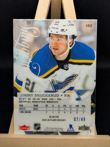 2025-26 Flair Hockey - Jimmy Snuggerud Blue Ice /49 St. Louis Bl - photo 2
