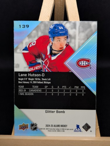 2024-25 Upper Deck Allure Lane Hutson Glitter Bomb RC #139 - photo 2