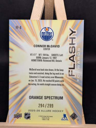 2025-26 UD Allure Flashy Forwards Orange Spectrum Connor McDavid - photo 2