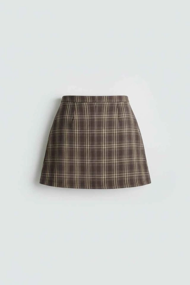 Suzy Shier Brown Plaid Pleated Mini Skirt Women’s Size 11 - photo 3