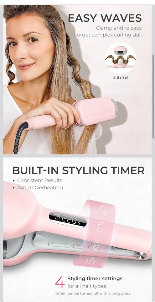 TYMO ROVY 3 Barrel Hair Waver Curling Iron 1.25 inch - photo 2
