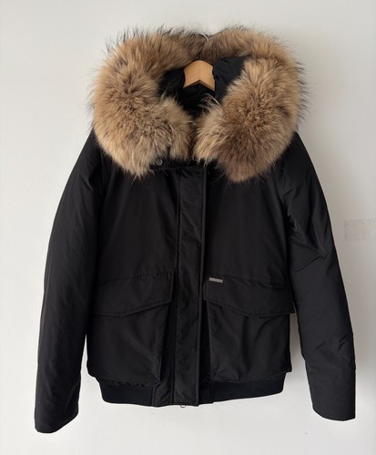 Woolrich Real Fur Trim Women's Down Bomber Jacket Size S - photo 2