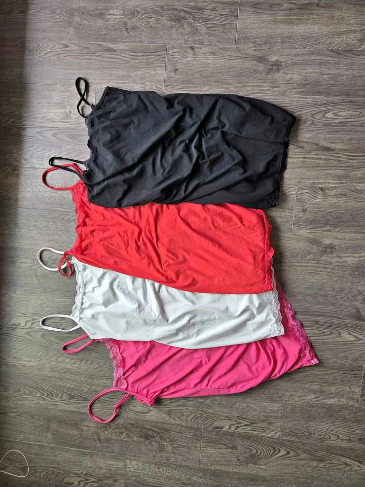 4 soft dresses with lace trim ($5 each)
