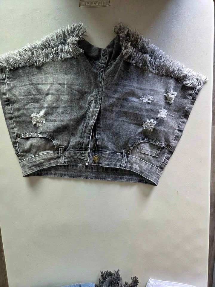 Dark grey jean shorts