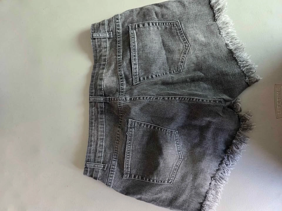 Dark grey jean shorts - photo 2