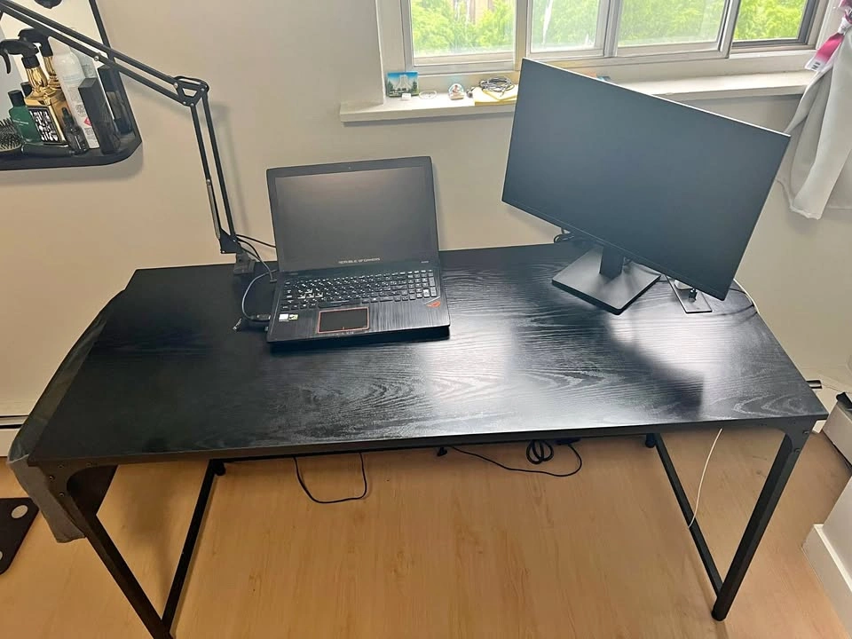 Large Rolanstar Computer / Gaming Desk with Built-In Power Outle