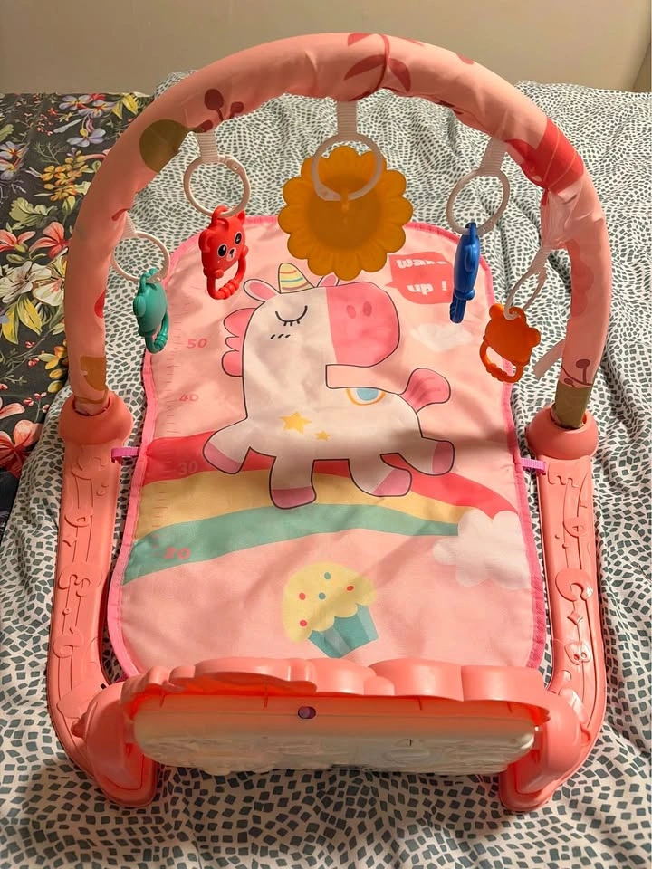 Pink Unicorn Baby Activity Gym Kick and Play Piano