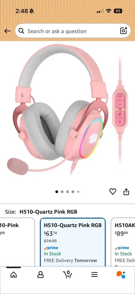 BNIB Redragon H510 Quartz Pink RGB Gaming Headset - photo 2