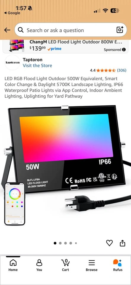 BNIB 50W LED RGB Flood Light - photo 2