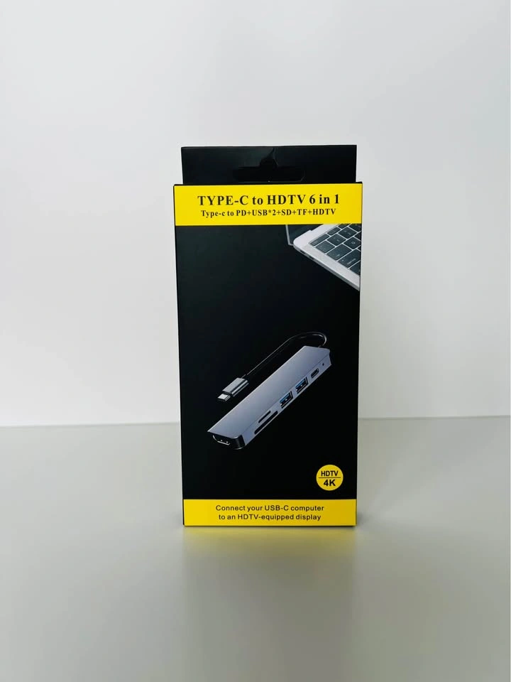 USB-C Hub 6in1 — HDMI 4K + USB + SD/TF + PD Charging - photo 2