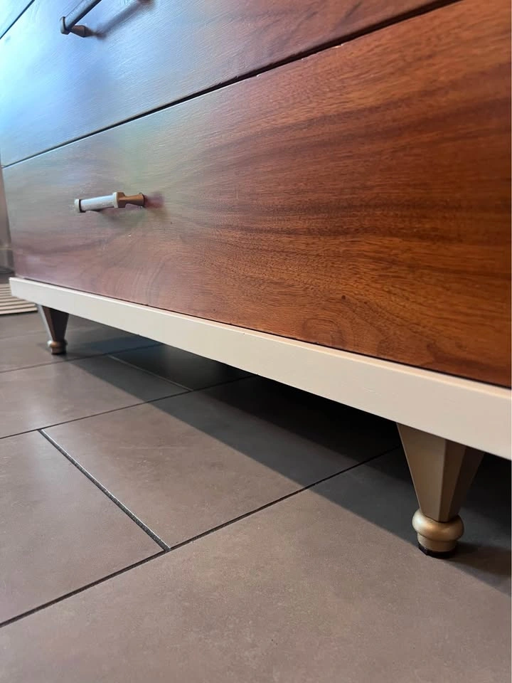 Designer Two-Tone MCM Walnut Highboy | Harmony House - photo 4