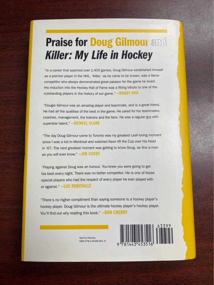 Doug Gilmour Signed “Killer” Book My Life In Hockey - photo 3