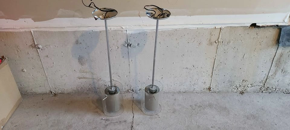 Pair of Modern Chrome Kitchen Pendant Lights - photo 2